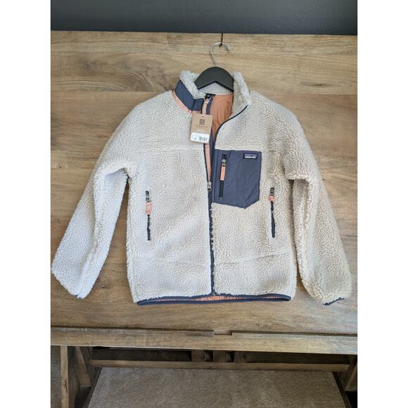 Patagonia Classic Retro-X Fleece Jacket Kids Large Natural Smolder 65625FA24 NWT - Picture 1 of 5